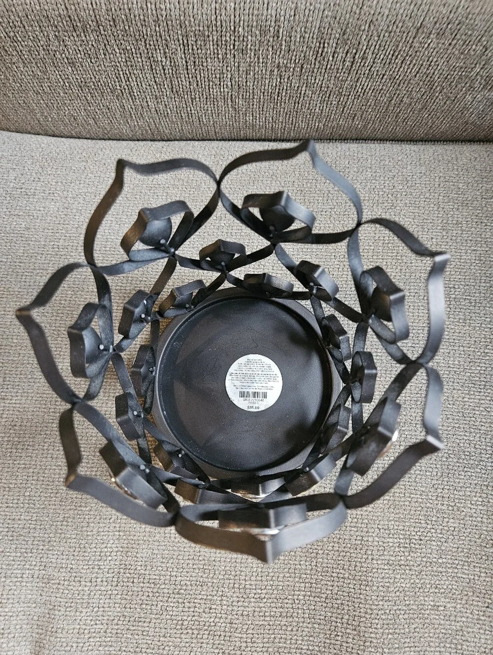 Pier 1 Wrought Iron Candle Holder With Jewel Embellishments